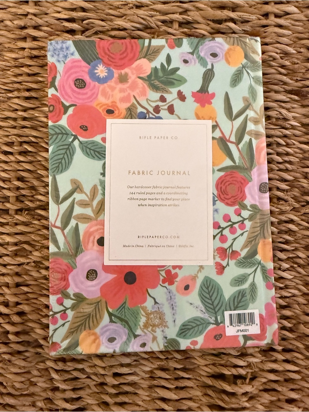 Rifle Paper Co. Garden Party Fabric Journal — Pink, Green & Blue Accents - Picture 2 of 6